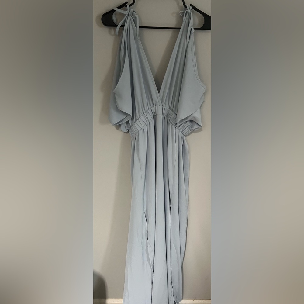 Long light blue dress